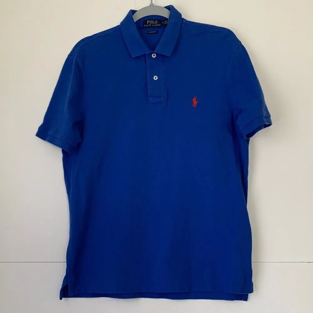 Polo by Ralph Lauren Classic Fit Men's Royal Blue Cotton Polo Shirt Size M